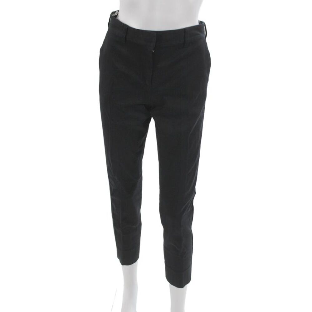 Reed Krakoff Womens Ankle Pants Black Cotton Hook & Eye Size 4
